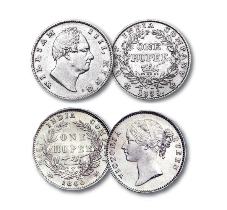 The EIC Royal Portrait Silver Rupee Set of 1835 and 1840