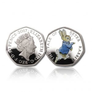 Queen Elizabeth II 2017 Peter Rabbit Silver Fifty Pence