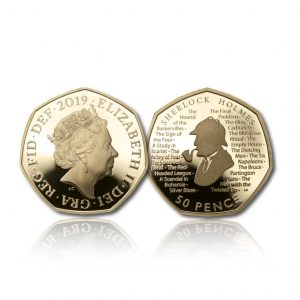 Queen Elizabeth II 2019 Sherlock Holmes Gold Fifty Pence