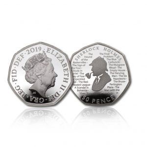 Queen Elizabeth II 2019 Sherlock Holmes Silver Fifty Pence