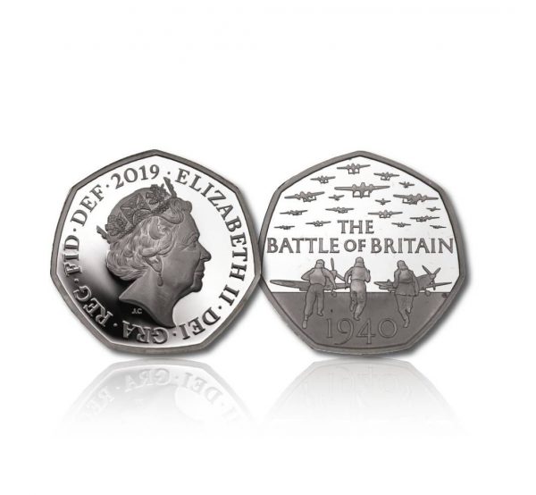 Queen Elizabeth II 2019 Silver 50p Set of Five Piedfort Coins