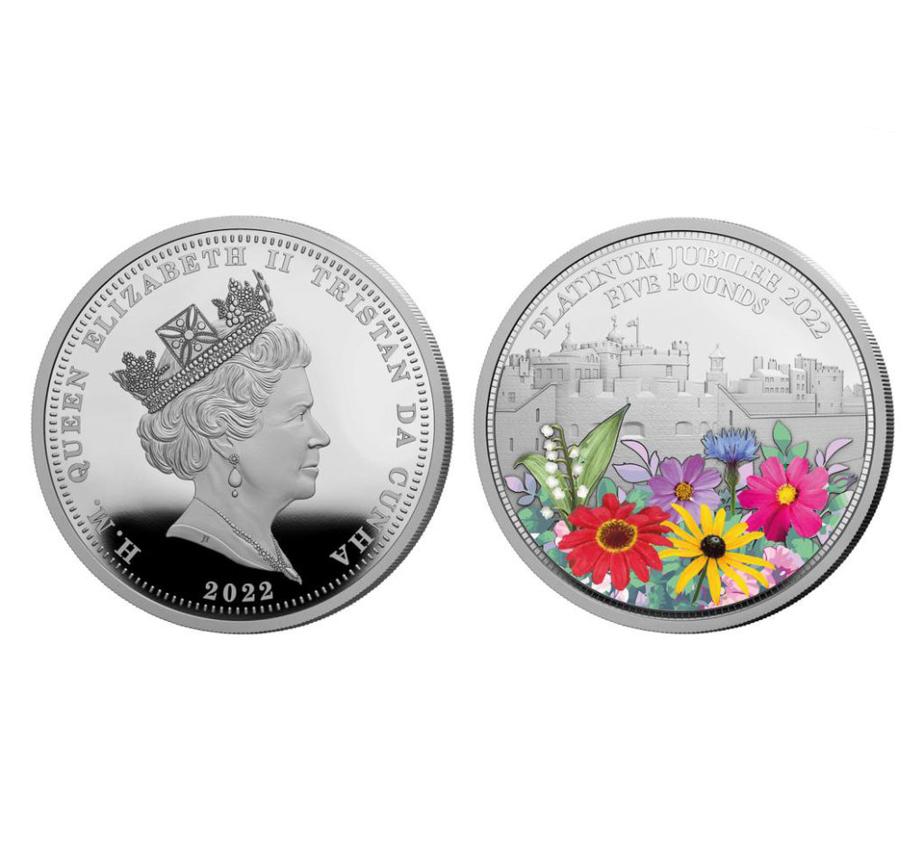 Platinum Jubilee Tower in Bloom Silver Five Pounds